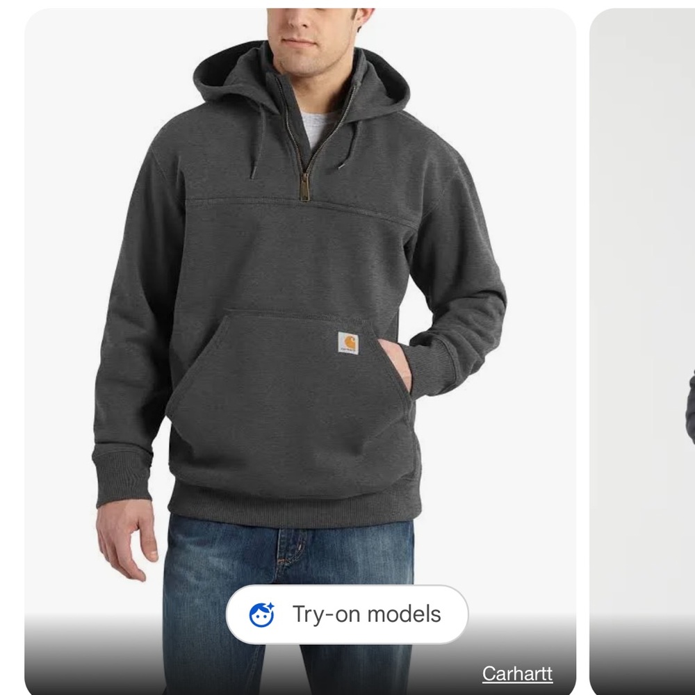 Carhartt Men’s size large rain defender hoodie